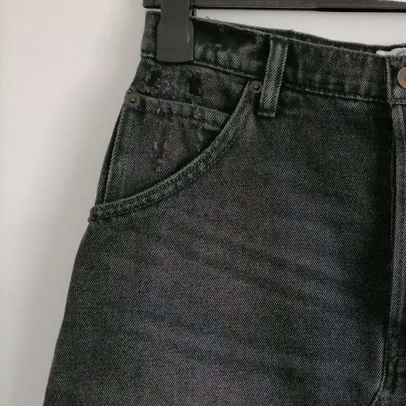 We The Free Free People Women's Faded Black Distressed Denim Skirt Size 31 New W - Picture 6 of 8